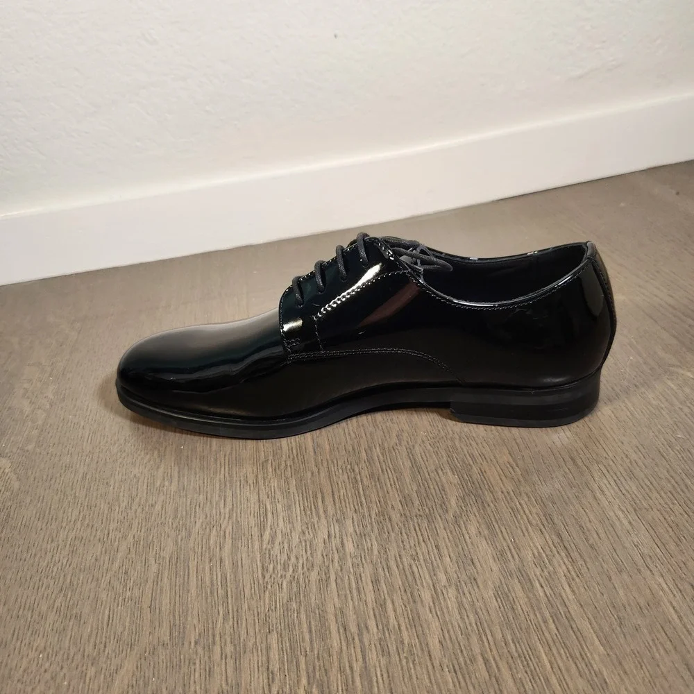 Nordstrom Men's Black Patent Leather Oxford Dress Shoes Size 9 Worn Once